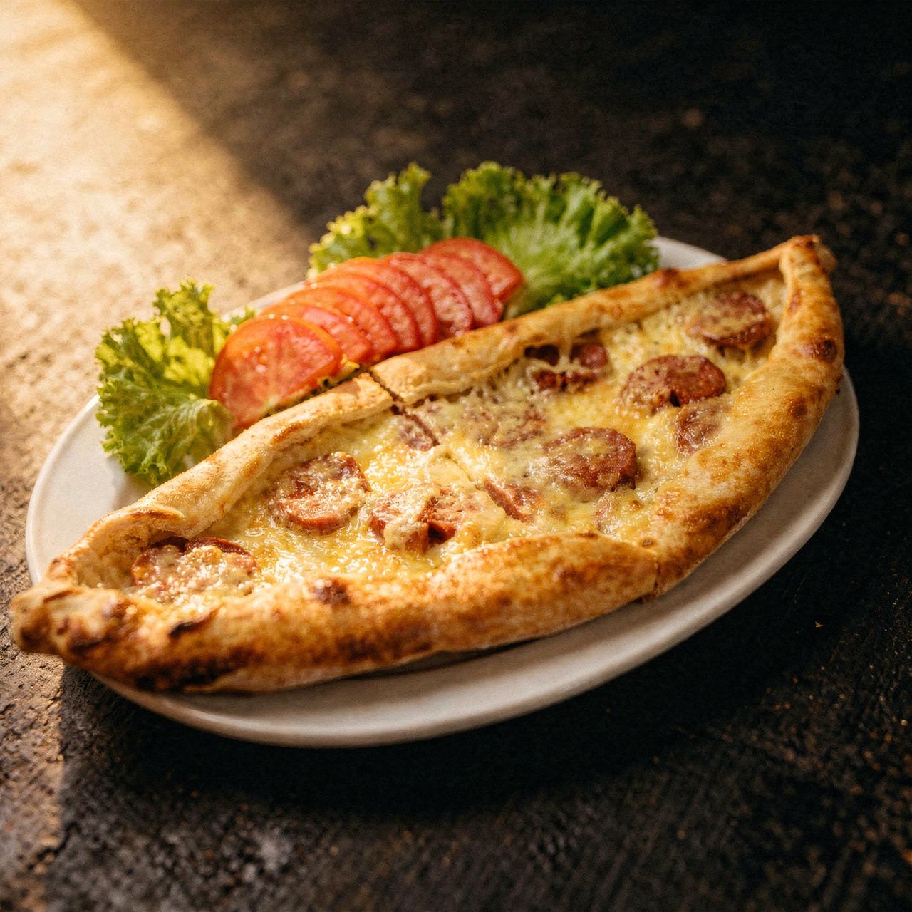 Pide mit Sucuk & Gouda