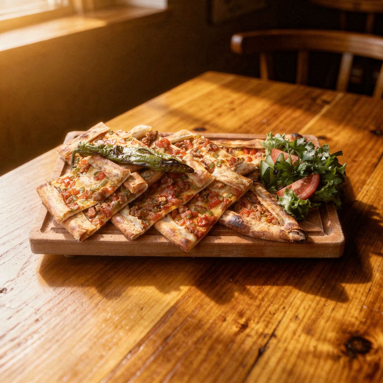 Pide mit Lammwürfeln