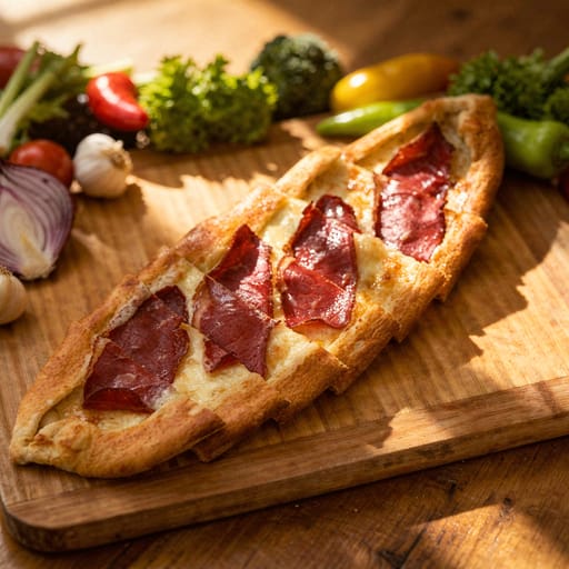 Pide mit Pastırma / Pastırmalı Pide