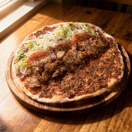 Türkische Pizza mit Dönerfleisch / Dönerli Lahmacun