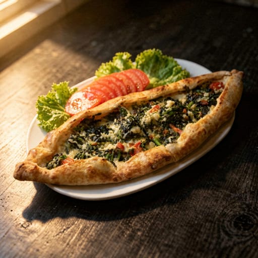 Pide mit Spinat & Weichkäse